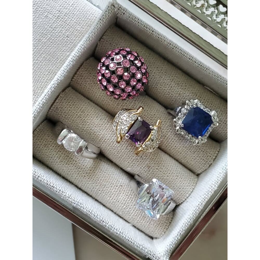 Vintage Lot of Bling Rings